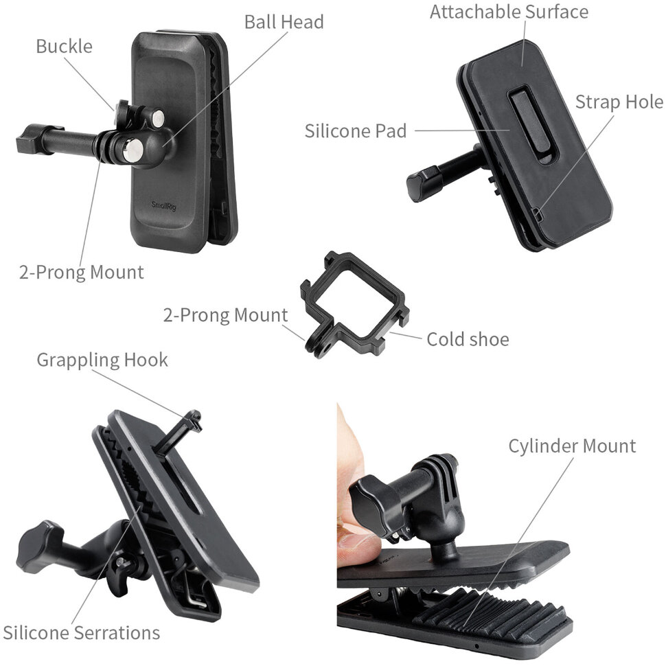 Клипса на рюкзак SmallRig 6052 Backpack Clip для DJI Osmo Pocket 3/4 Клипса на рюкзак SmallRig 6052 Backpack Clip для DJI Osmo Pocket 3/4