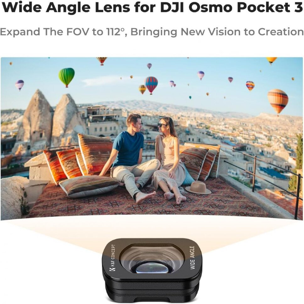 Комплект объективов K&F Concept Wide-Angle + 1.2X Anamorphic для DJI Osmo Pocket 3 / 4 Комплект объективов K&F Concept Wide-Angle + 1.2X Anamorphic для DJI Osmo Pocket 3 / 4