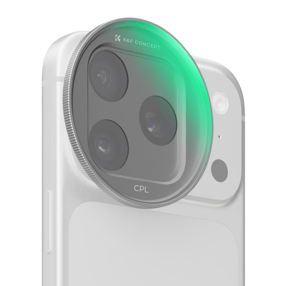 Светофильтр K&F Concept FCA01 Snap-On CPL для iPhone 17 Pro/Pro Max Серебро