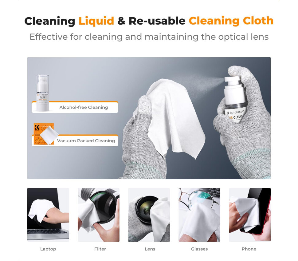 Набор для чистки оптики K&F Concept 23-in-1 Camera Cleaning Kit Набор для чистки оптики K&F Concept 23-in-1 Camera Cleaning Kit