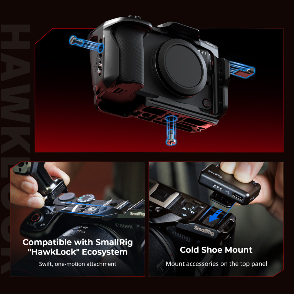 Клетка SmallRig 6372 HawkLock QR для Canon EOS R6 V Клетка SmallRig 6372 HawkLock QR для Canon EOS R6 V