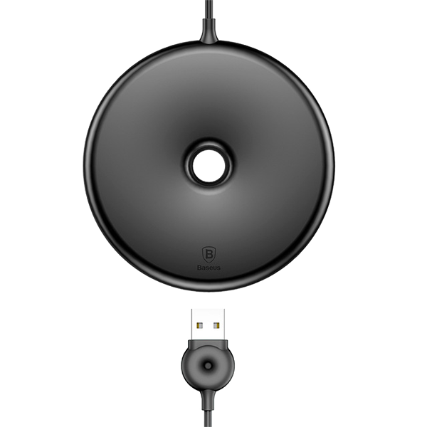 Быстрая беспроводная зарядка Baseus Donut Wireless Charger 15W Черная Быстрая беспроводная зарядка Baseus Donut Wireless Charger 15W Черная