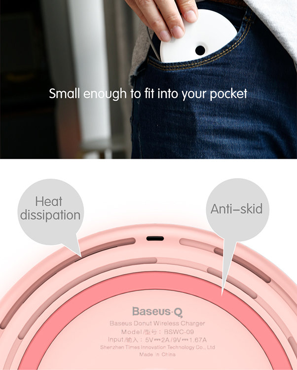 Быстрая беспроводная зарядка Baseus Donut Wireless Charger 15W Черная Быстрая беспроводная зарядка Baseus Donut Wireless Charger 15W Черная