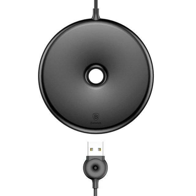 Быстрая беспроводная зарядка Baseus Donut Wireless Charger 15W Черная Быстрая беспроводная зарядка Baseus Donut Wireless Charger 15W Черная