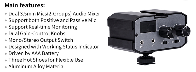 Микшер двуканальный CoMica CVM-AX1 3.5mm Микшер двуканальный CoMica CVM-AX1 3.5mm