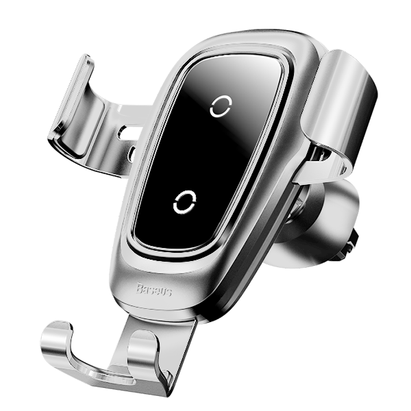 Автодержатель с беспроводной зарядкой Baseus Metal Car Mount Серебро Автодержатель с беспроводной зарядкой Baseus Metal Car Mount Серебро