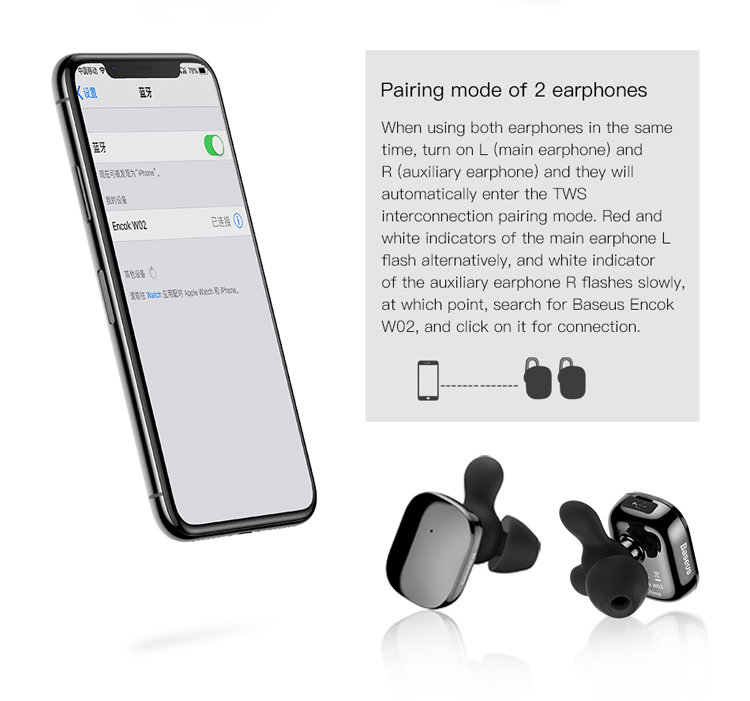 Наушники Baseus Encok W02 Чёрные Наушники Baseus Encok W02 Чёрные