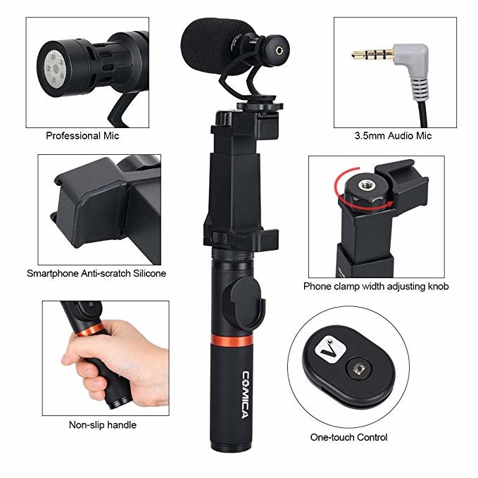 Микрофон CoMica CVM-VM10-K3 с держателем и пультом Микрофон CoMica CVM-VM10-K3 с держателем и пультом