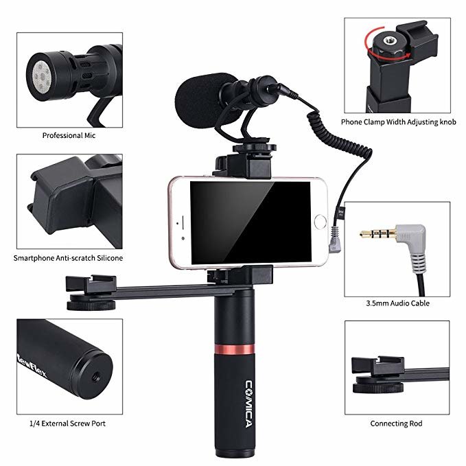 Микрофон CoMica CVM-VM10-K4 с держателем Микрофон CoMica CVM-VM10-K4 с держателем