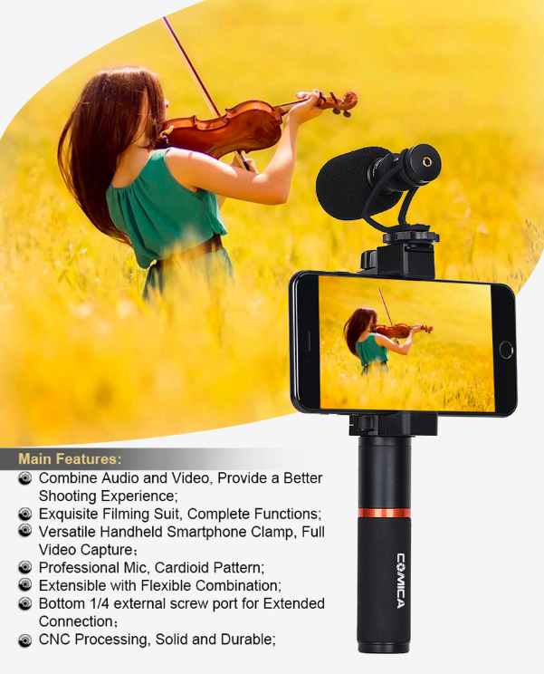 Микрофон CoMica CVM-VM10-K4 с держателем Микрофон CoMica CVM-VM10-K4 с держателем