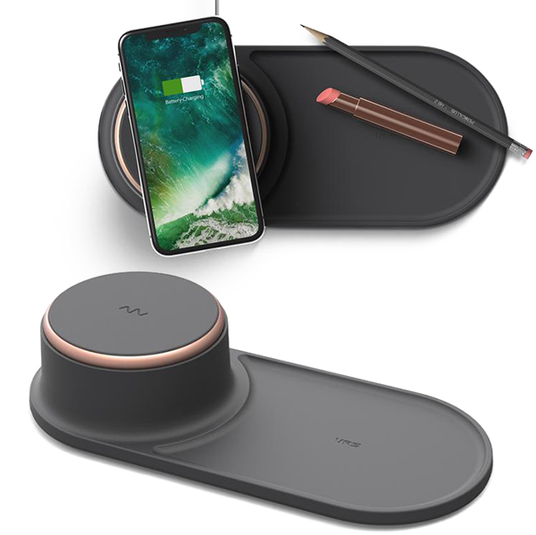 Беспроводная зарядка VRS Design Halo Tray Charcoal Black Беспроводная зарядка VRS Design Halo Tray Charcoal Black