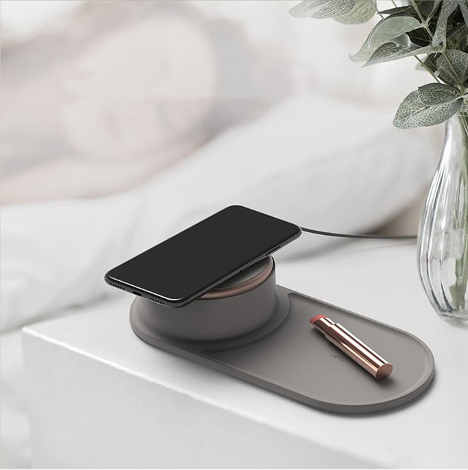 Беспроводная зарядка VRS Design Halo Tray Charcoal Black Беспроводная зарядка VRS Design Halo Tray Charcoal Black