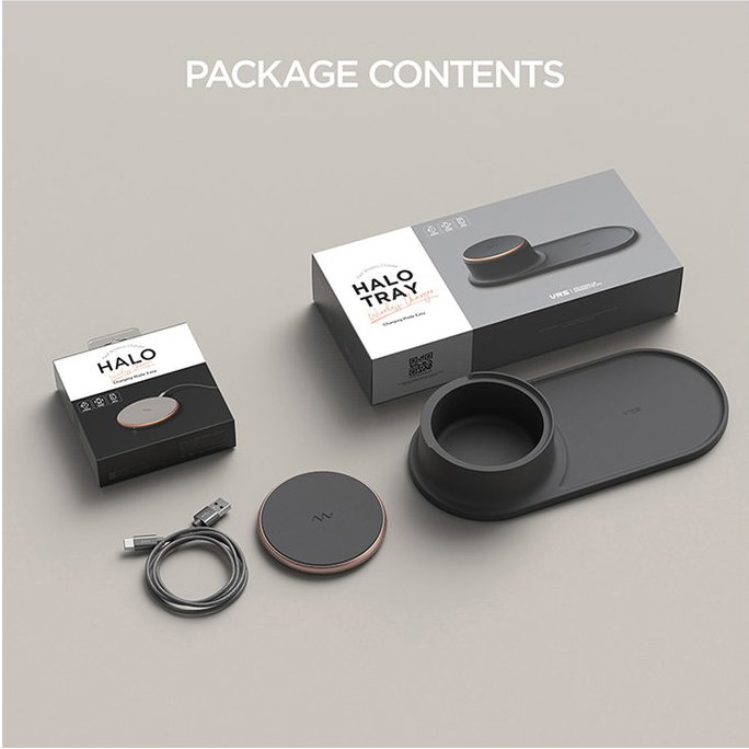 Беспроводная зарядка VRS Design Halo Tray Warm Gray Беспроводная зарядка VRS Design Halo Tray Warm Gray