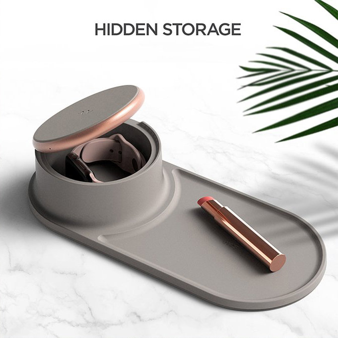 Беспроводная зарядка VRS Design Halo Tray Warm Gray Беспроводная зарядка VRS Design Halo Tray Warm Gray