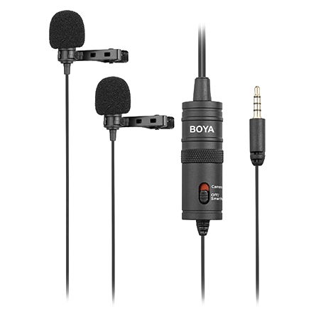 Микрофон петличный двойной BOYA BY-M1DM Стерео Микрофон петличный двойной BOYA BY-M1DM Стерео
