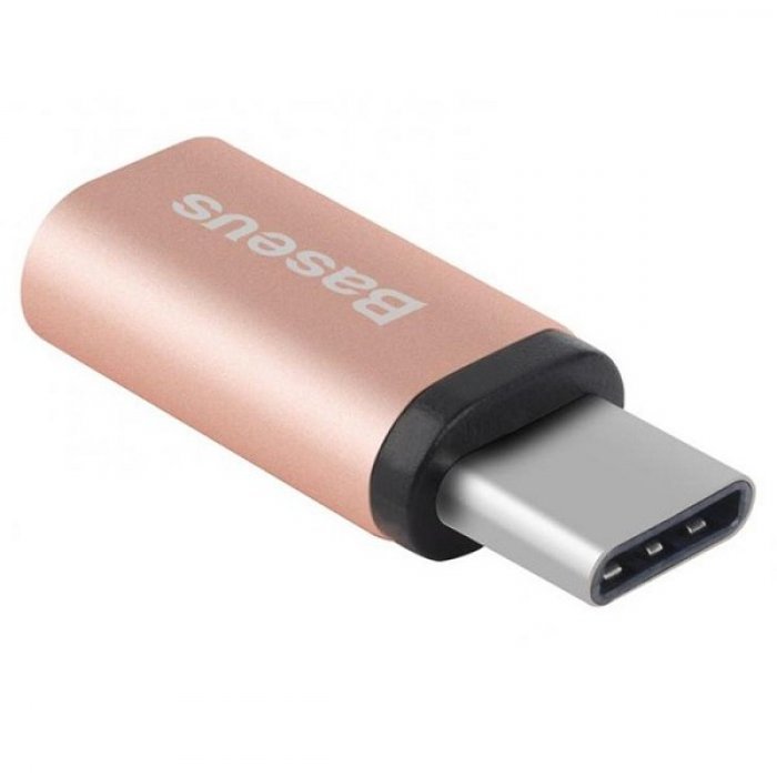 Переходник Baseus Sharp micro USB - Type-C Розовое золото Переходник Baseus Sharp micro USB - Type-C Розовое золото
