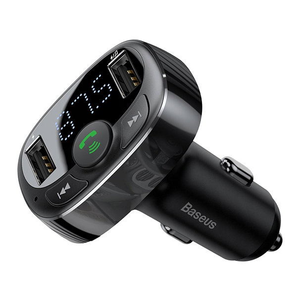 Автомобильное зарядное устройство Baseus T-Typed с FM трансмиттером Чёрная Автомобильное зарядное устройство Baseus T-Typed с FM трансмиттером Чёрная