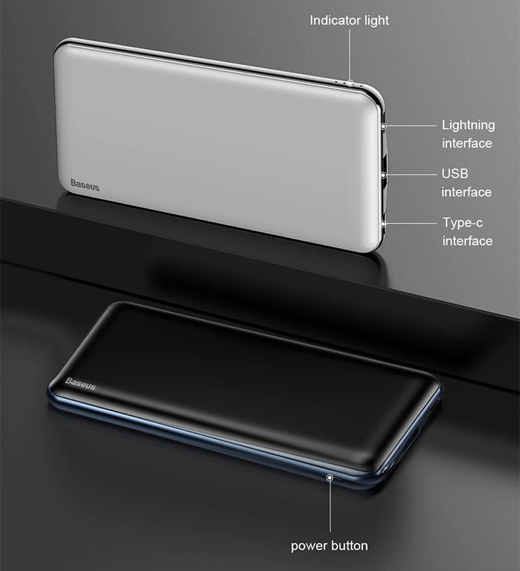 Внешний аккумулятор Baseus M21 Simbo Smart 10000mAh Черный Внешний аккумулятор Baseus M21 Simbo Smart 10000mAh Черный