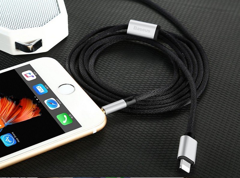 AUX кабель Baseus L33 Lightning - miniJack 3.5mm 120 см Черный AUX кабель Baseus L33 Lightning - miniJack 3.5mm 120 см Черный