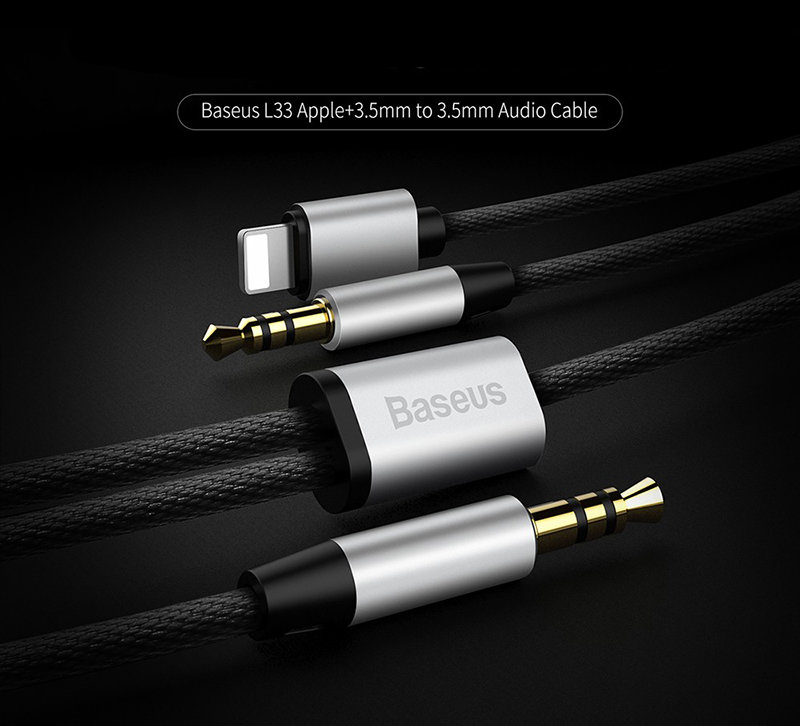 AUX кабель Baseus L33 Lightning - miniJack 3.5mm 120 см Черный AUX кабель Baseus L33 Lightning - miniJack 3.5mm 120 см Черный
