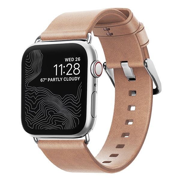 Ремешок Nomad Modern Slim для Apple Watch 38/40 мм Бежевый с серебряной фурнитурой Ремешок Nomad Modern Slim для Apple Watch 38/40 мм Бежевый с серебряной фурнитурой