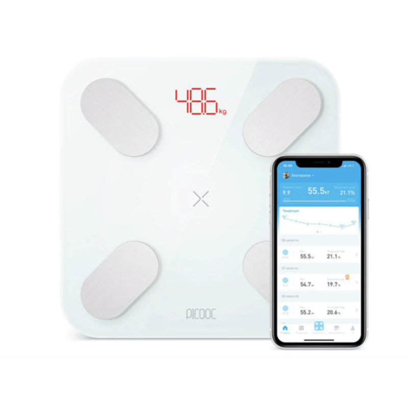 Умные весы Picooc Mini Pro Белые  + фитнес-ленты и видеоуроки в подарок Умные весы Picooc Mini Pro Белые  + фитнес-ленты и видеоуроки в подарок
