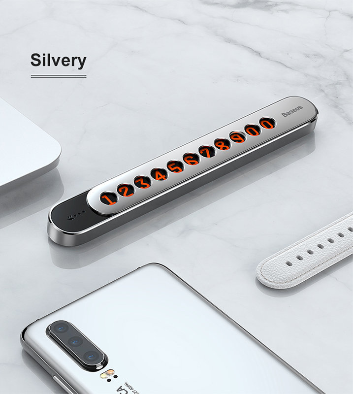 Автовизитка Baseus Sliding cover Серебро Автовизитка Baseus Sliding cover Серебро