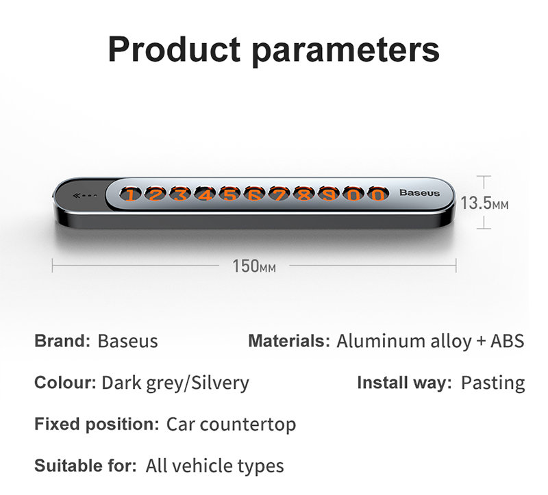 Автовизитка Baseus Sliding cover Серая Автовизитка Baseus Sliding cover Серая